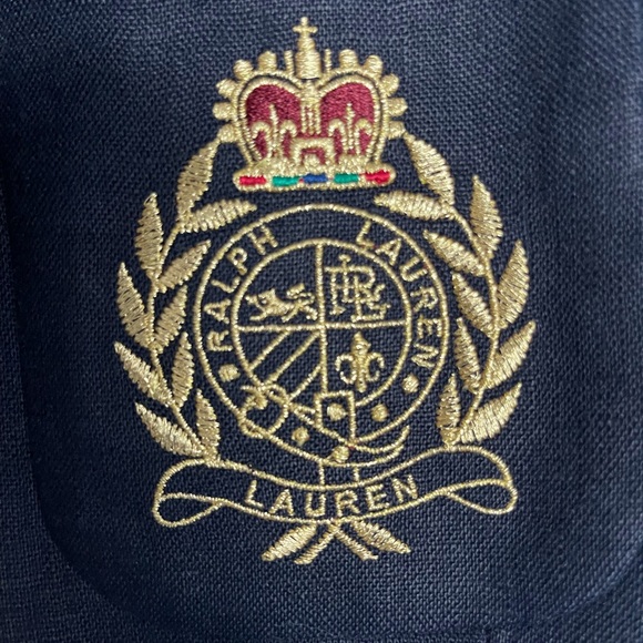 Ralph Lauren Linen Navy Gold Button Crest Emblem Bolero Blazer - size 4 - Picture 3 of 8